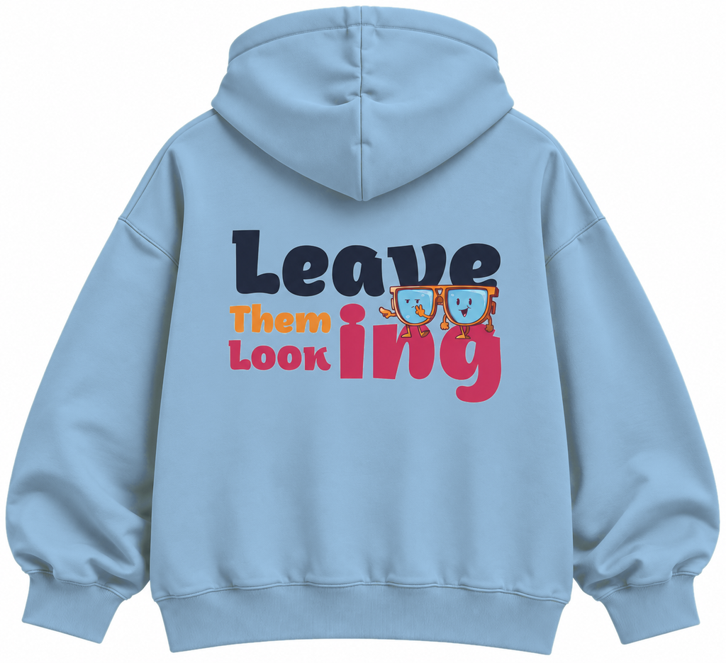 Leave Them Looking oversized light blue graphic hoodie by The OuterSelf
