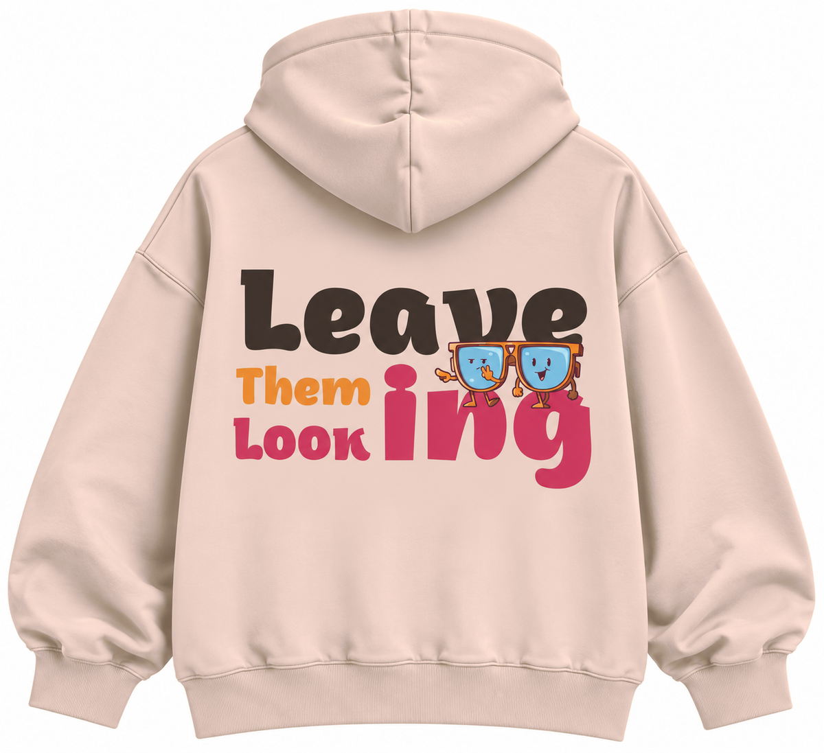 Leave Them Looking oversized blush beige graphic hoodie by The OuterSelf