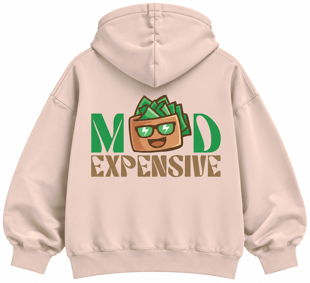 Rich Mood oversized blush beige graphic hoodie by The OuterSelf