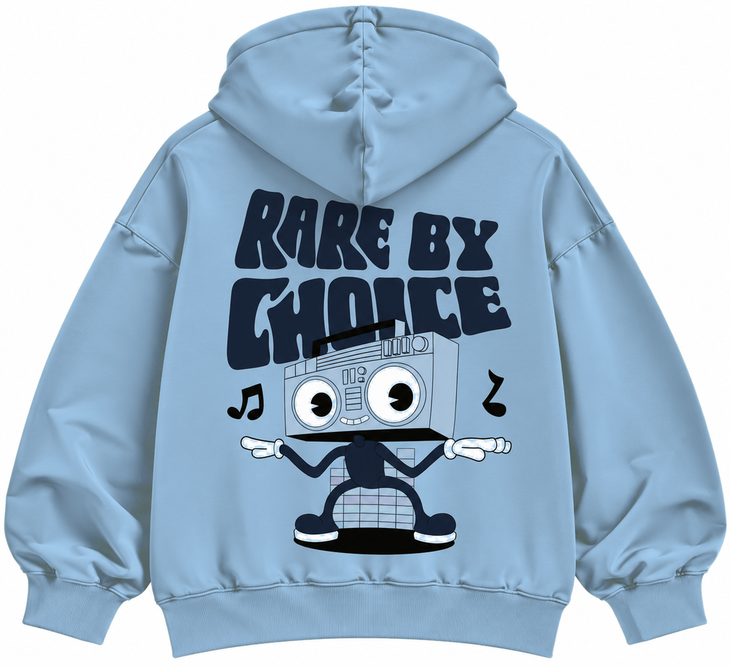 Rare By Choice oversized light blue graphic hoodie by The OuterSelf