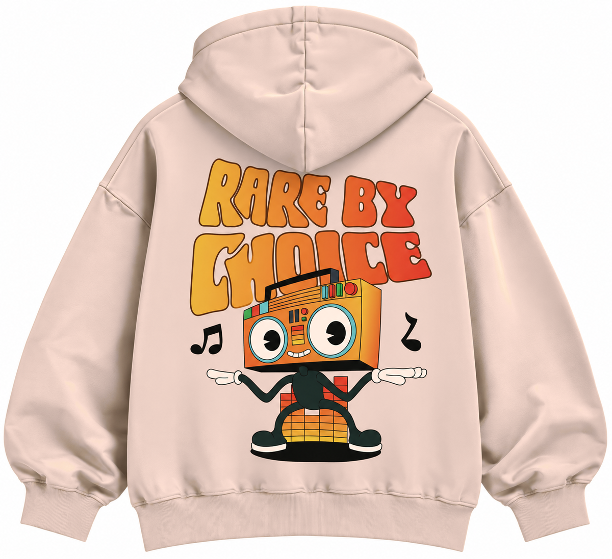 Rare By Choice oversized blush beige graphic hoodie by The OuterSelf