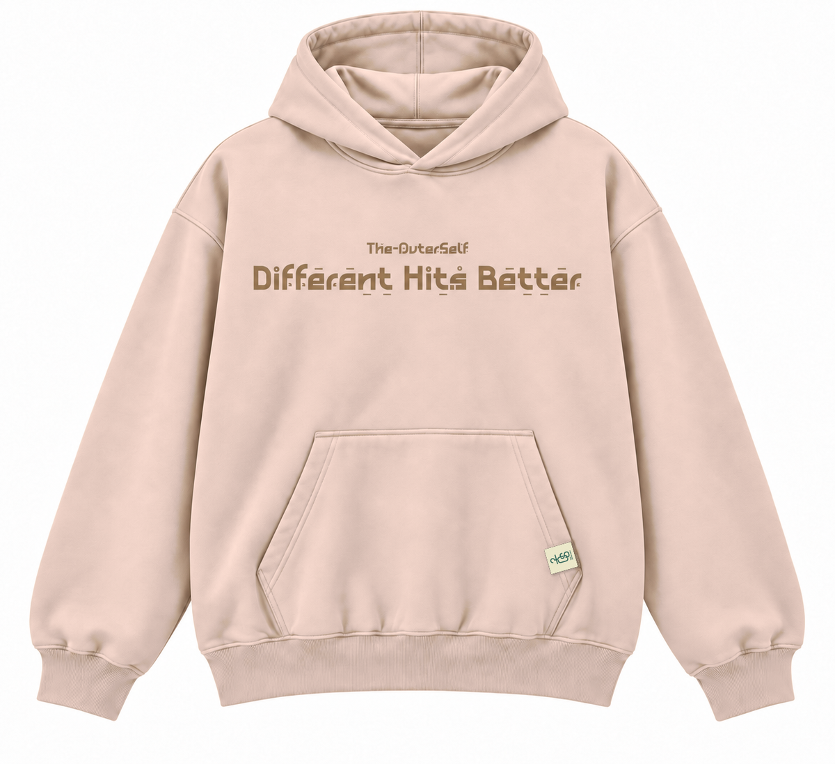 Different Hits Better oversized blush beige hoodie by The OuterSelf