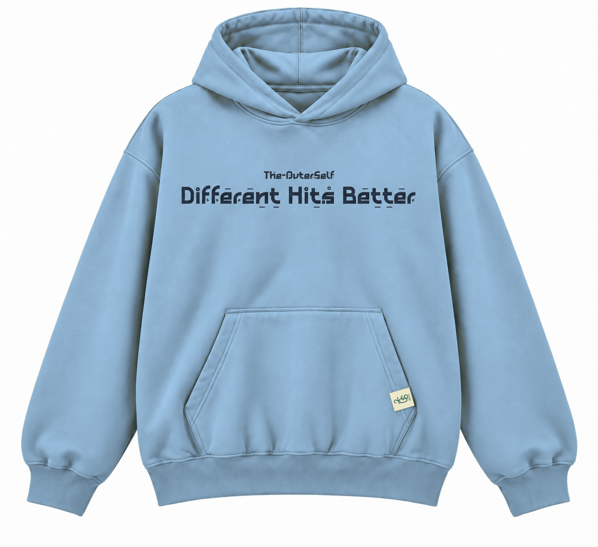 Different Hits Better oversized light blue hoodie by The OuterSelf