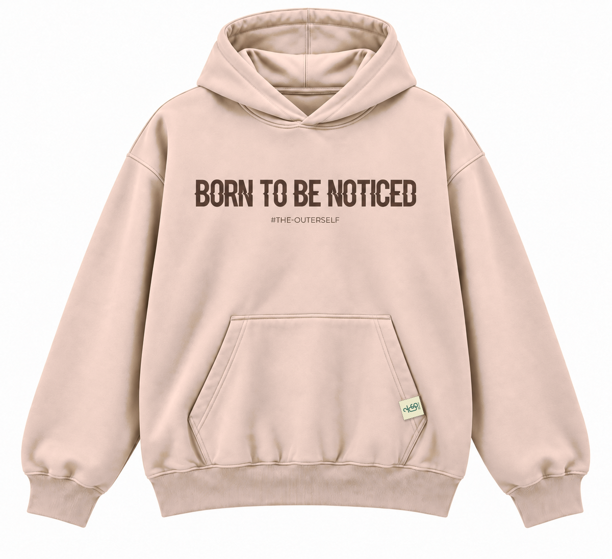 Born To Be Noticed oversized blush beige hoodie by The OuterSelf