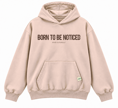 Born To Be Noticed oversized blush beige hoodie by The OuterSelf