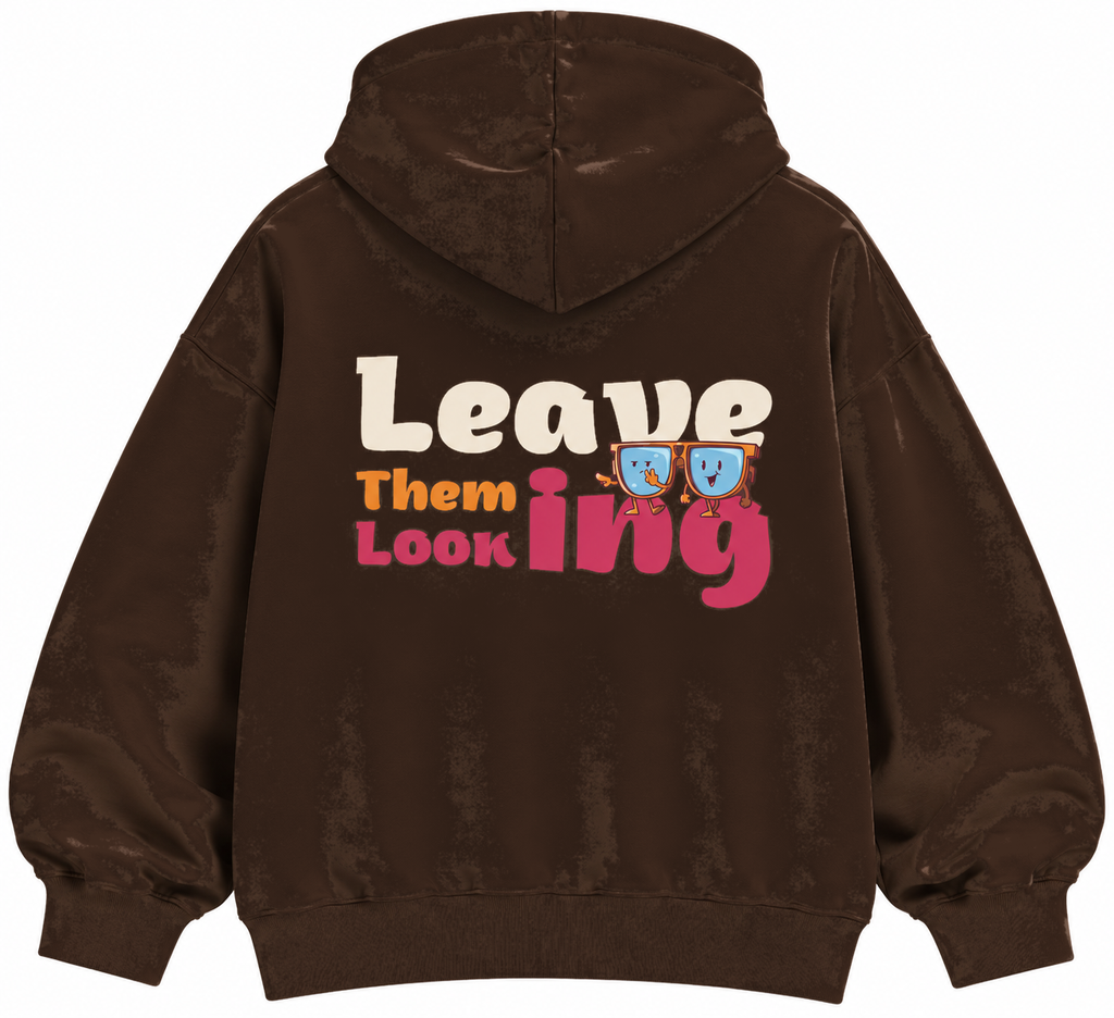 Leave Them Looking oversized brown graphic hoodie by The OuterSelf