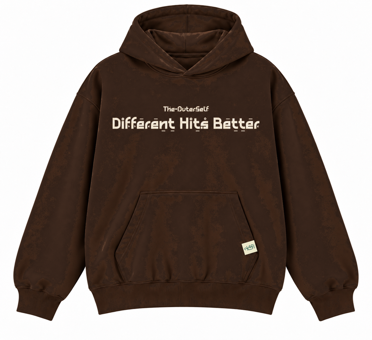 Different Hits Better oversized brown hoodie by The OuterSelf