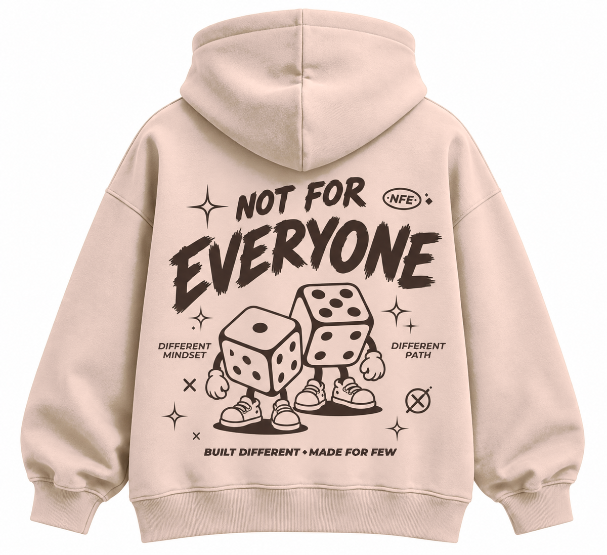 Against The Odds oversized blush beige graphic hoodie by The OuterSelf