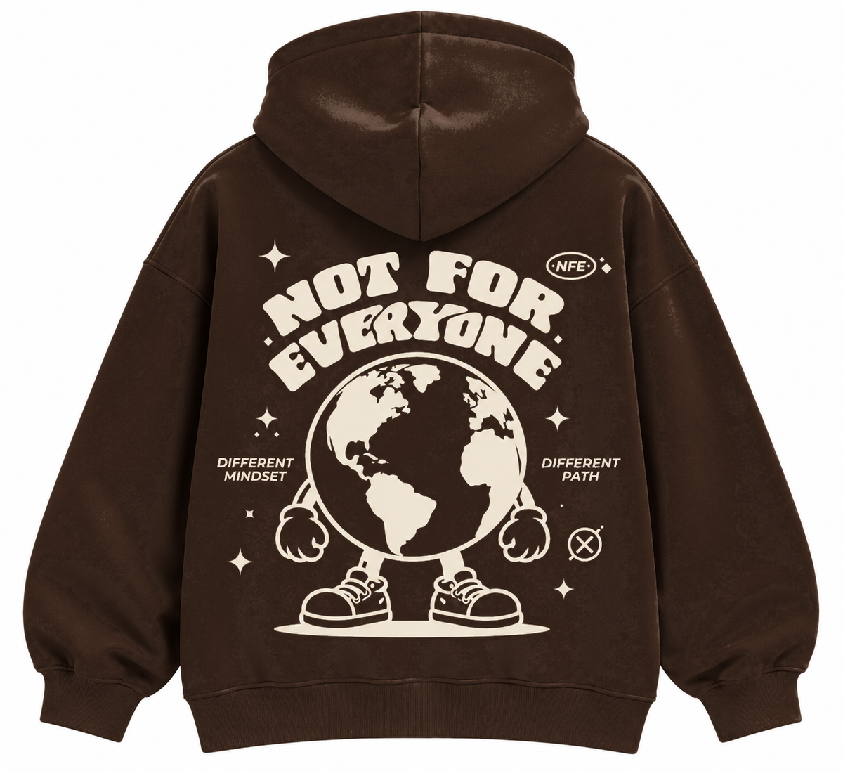 Outside The World oversized brown graphic hoodie by The OuterSelf