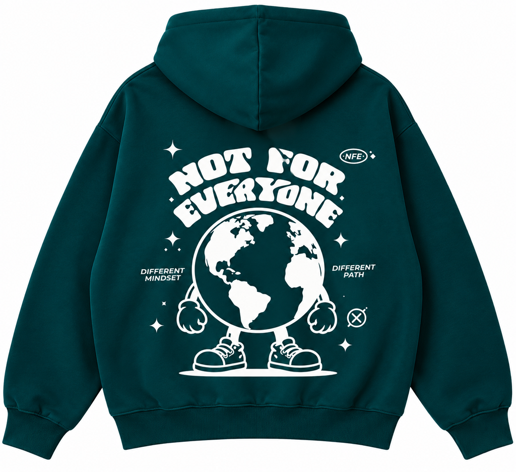 Outside The World oversized teal graphic hoodie by The OuterSelf