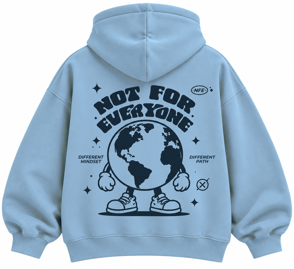 Outside The World oversized light blue graphic hoodie by The OuterSelf