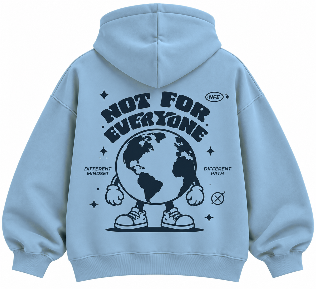 Outside The World oversized light blue graphic hoodie by The OuterSelf