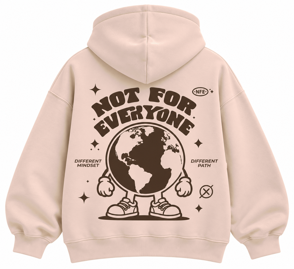 Outside The World oversized blush beige graphic hoodie by The OuterSelf