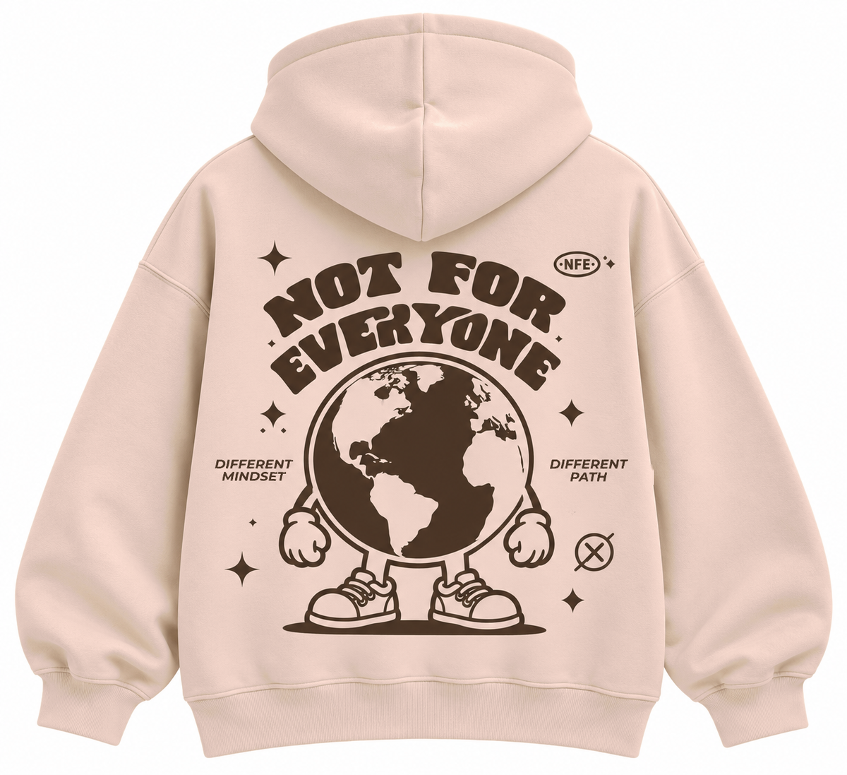 Outside The World oversized blush beige graphic hoodie by The OuterSelf